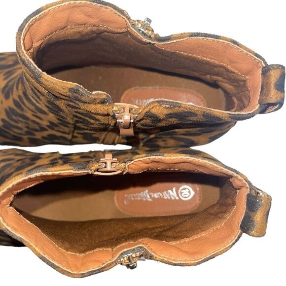 Nature Breeze Chunky Brown & Black Animal Print‎ Booties - Size 10 - Picture 6 of 9